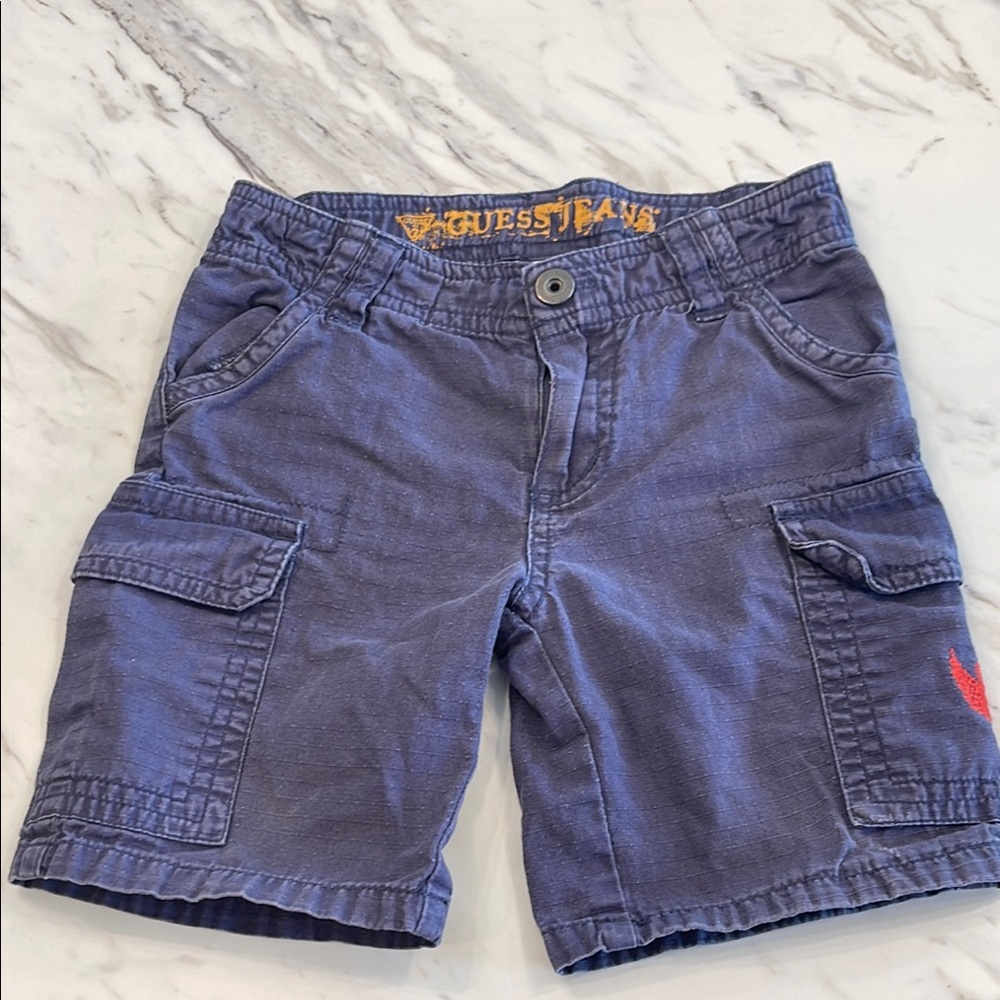 Guess Blue Cargo Shorts with Relaxed Fit